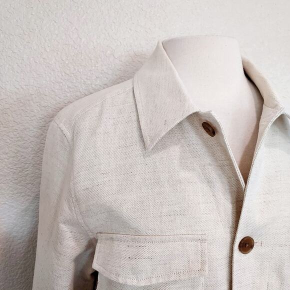 NEW Banana Republic Cream Linen Blazer Jacket Size M - Picture 6 of 15